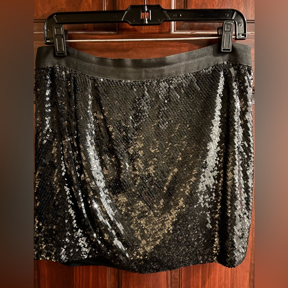 Haute Hippie Black Sequin Skirt